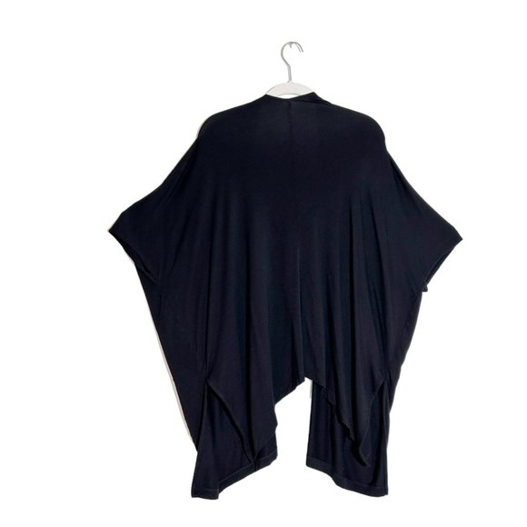 Susan Graver Weekend Jersey Knit Relaxed Cardigan in Black - Sz XS - Picture 3 of 4